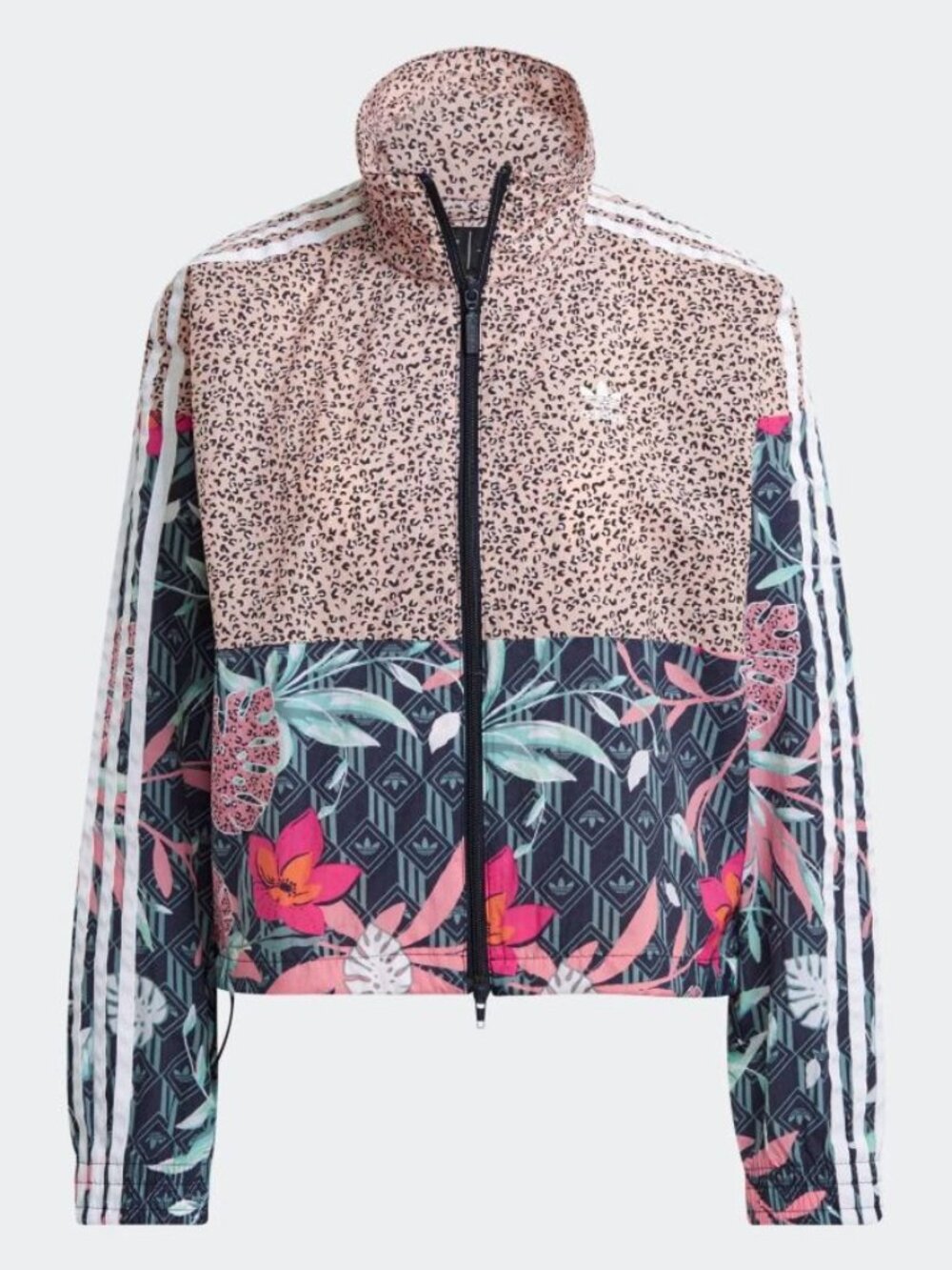 Adidas x HER Studio London Tropical Floral Leopard Track Jacket, Size XS